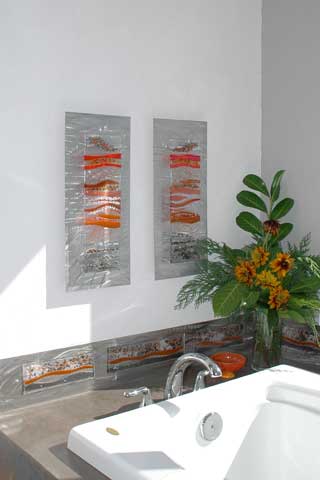 Bathroom Glass Wall Art Panels