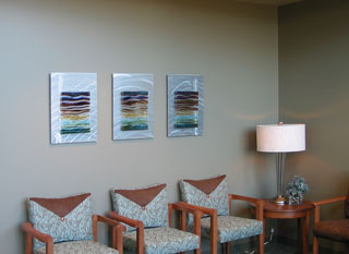 Bellin Health Seating Area Triptych Glass Wall Art